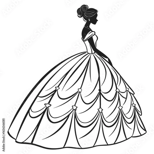 Obraz wedding dress vector