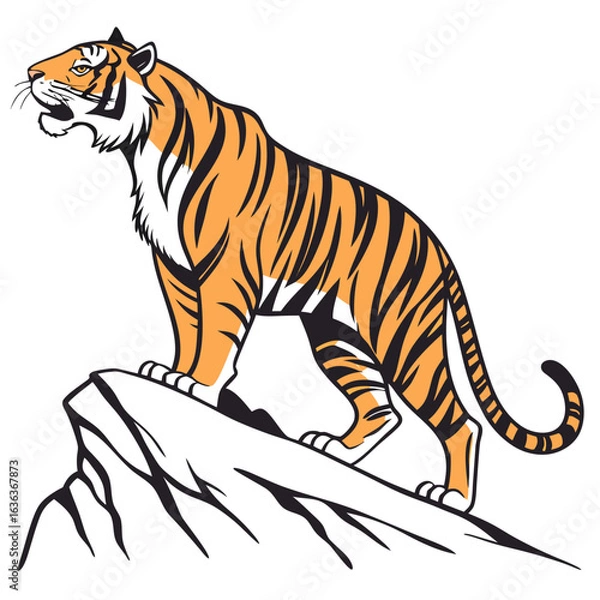 Obraz tiger on white background