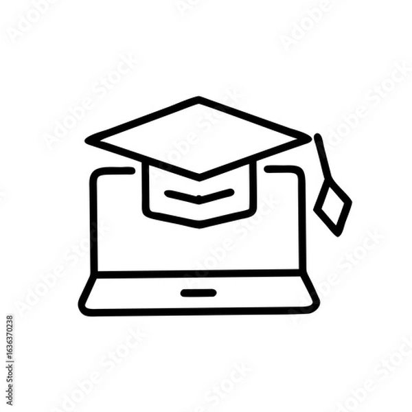 Fototapeta E learning icon