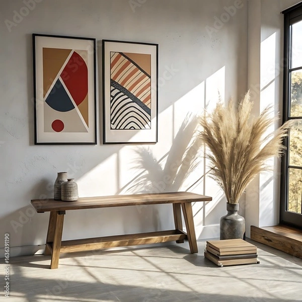 Fototapeta Modern Abstract Art Prints Geometric  NatureInspired Wall Decor