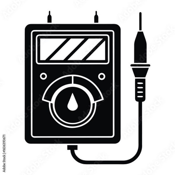 Fototapeta multimeter measuring voltage on white background.