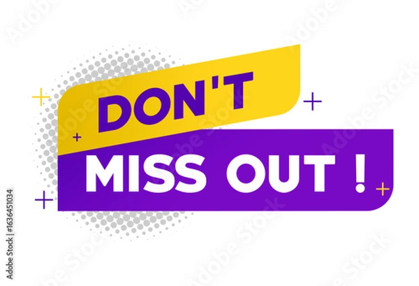 Fototapeta Don't miss out word concept vector illustration with 3d lines style for social media landing page, template, ui, web, mobile app, poster, banner, flyer. Vector eps 