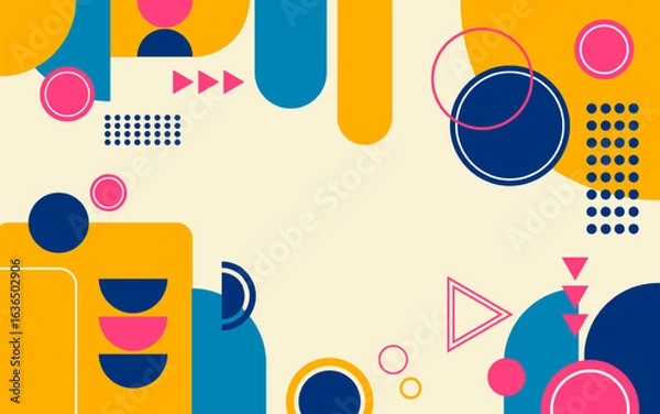 Fototapeta Flat design memphis geometric background