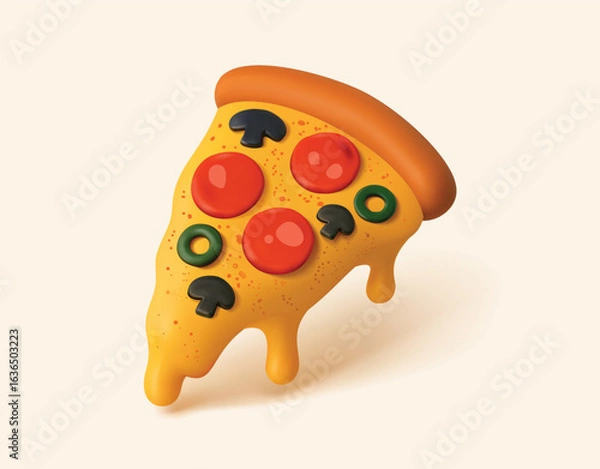 Obraz Pizza Slice vector 3d Icon
