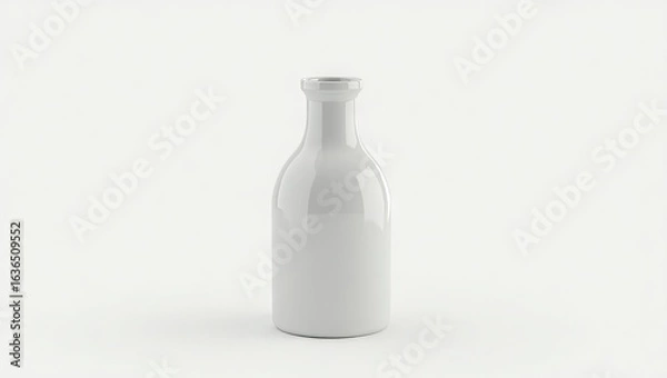 Fototapeta Empty white bottle on a plain background.