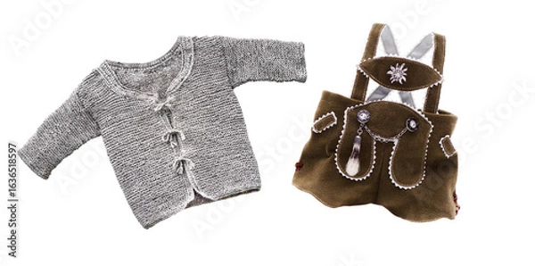 Obraz Strickjacke in Grau im alpinen Trachtenstil