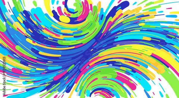 Obraz Vibrant Abstract Swirls of Color Exploding into a Dynamic Pattern