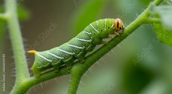 Fototapeta Macro close-up of tobacco hornworm (Manduca sexta)