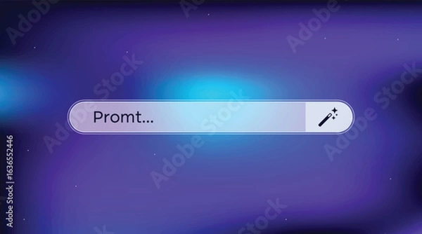 Fototapeta AI Search Prompt Bar with Magic Wand Icon on Gradient Background Vector 