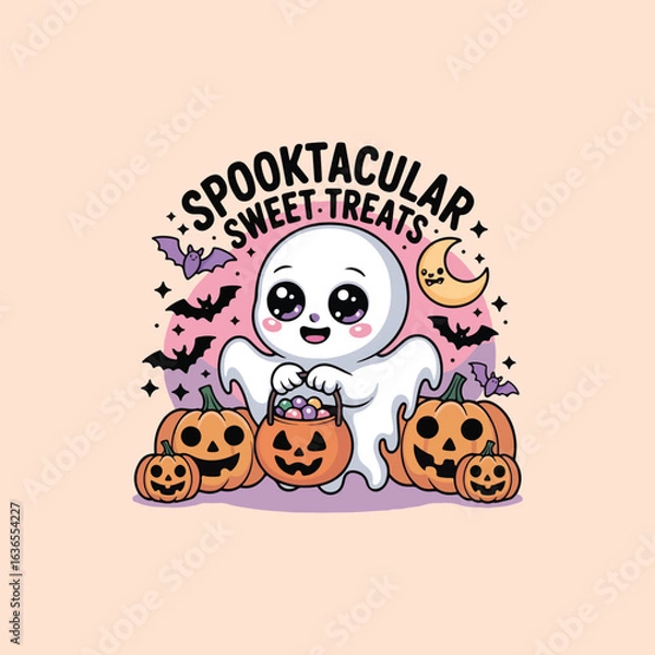 Fototapeta Ghost Surrounded by Pumpkin Friends

