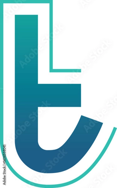 Fototapeta Arc Shaped T Letter Logo