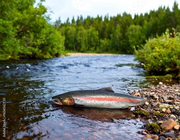 Obraz Salmon in a river