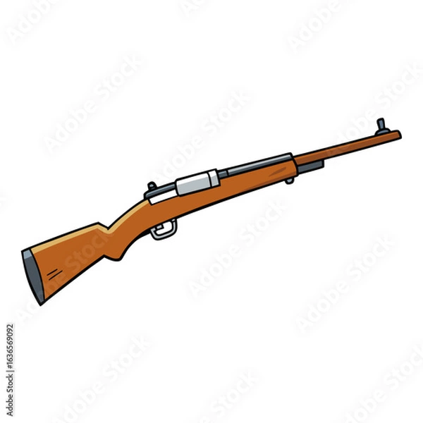 Obraz Creative M1 Garand Gun Vector Style on White