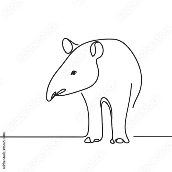 Fototapeta Tapir standing against transparent background