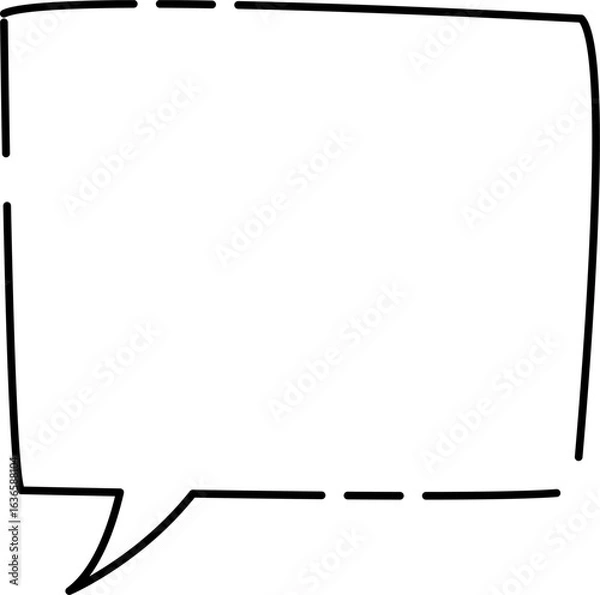 Obraz ゆるい四角の隙間のあるシンプルふきだし(しっぽ左)