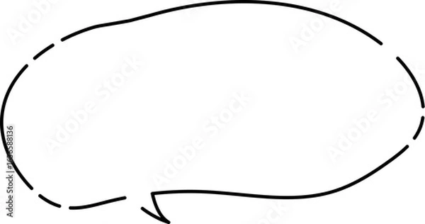 Obraz ふわっとしゃべるシンプルふきだし(しっぽ右)