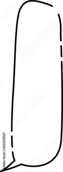 Obraz 縦長のゆるいシンプル隙間ありふきだし(しっぽ左)