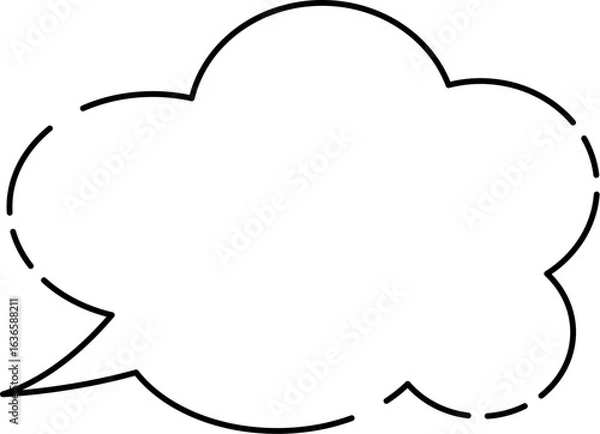 Obraz モコモコ使いやすいシンプルなふきだし(しっぽ左)