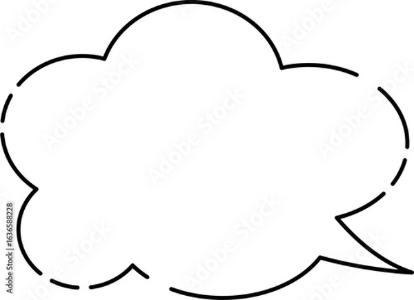 Obraz モコモコ使いやすいシンプルなふきだし(しっぽ右)