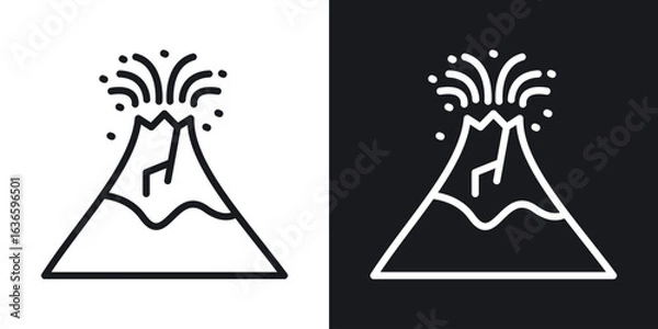 Fototapeta Volcano eruption icon vector pictogram. UI. EPS10. - Vector