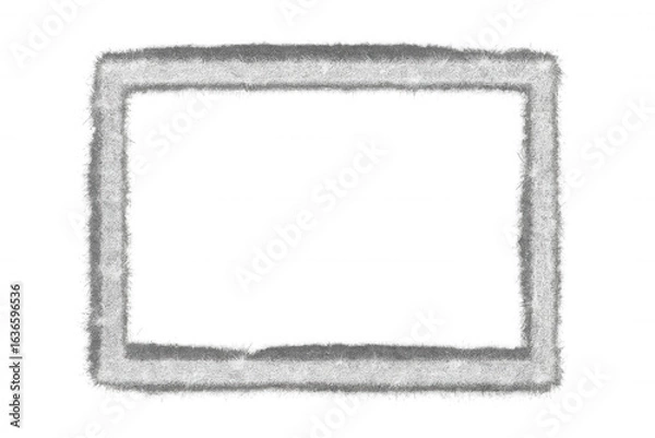 Fototapeta Rectangular frame made of white glowing particles on transparent background, ideal for creative projects