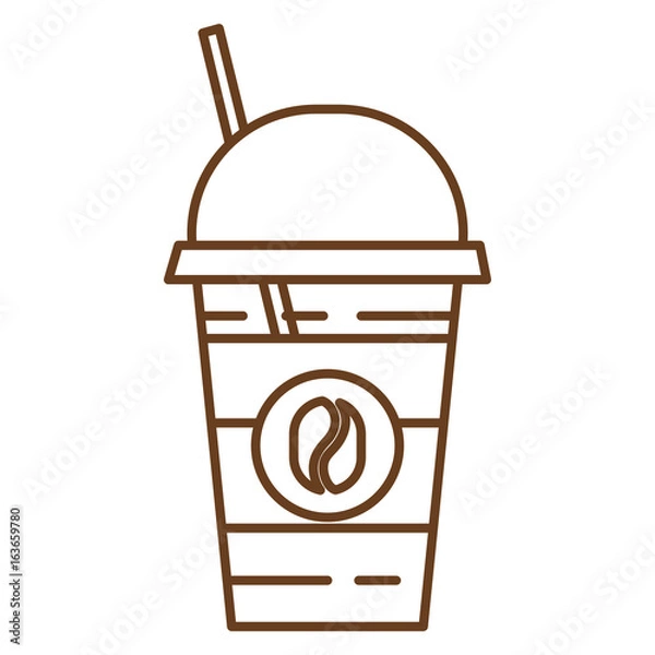 Fototapeta coffee cup plastic isolated icon vector illustration design