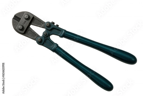 Fototapeta Powerful bolt cutters lying diagonally on a transparent background, ready for industrial applications