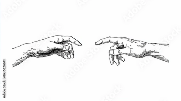 Obraz Hands Reaching, Touching in Creation - Sistine Chapel