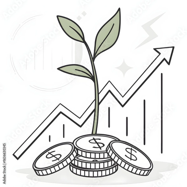 Obraz business graph on a white background