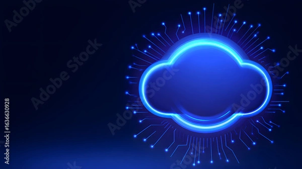 Obraz Abstract tech-style cloud computing background interface