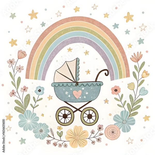 Obraz baby carriage vector