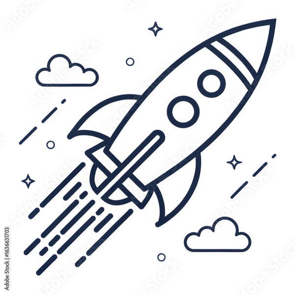 Obraz space rocket vector illustration