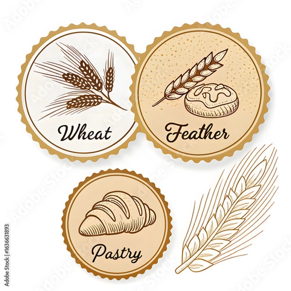 Obraz set of organic labels
