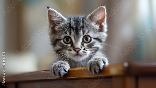 Fototapeta cat on a table