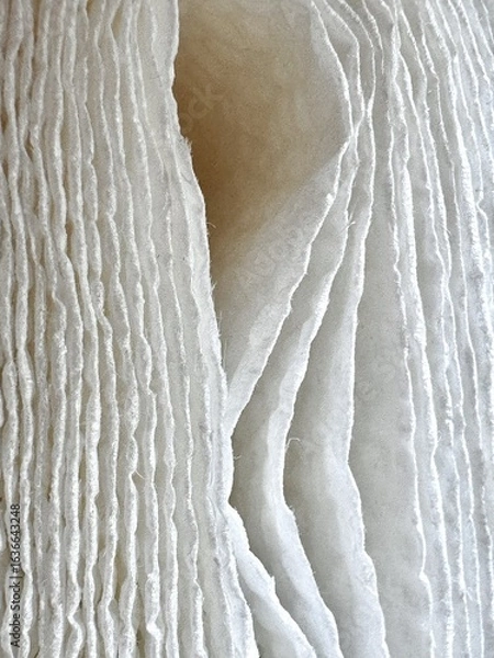 Fototapeta White paper layers macro textured minimalistic background