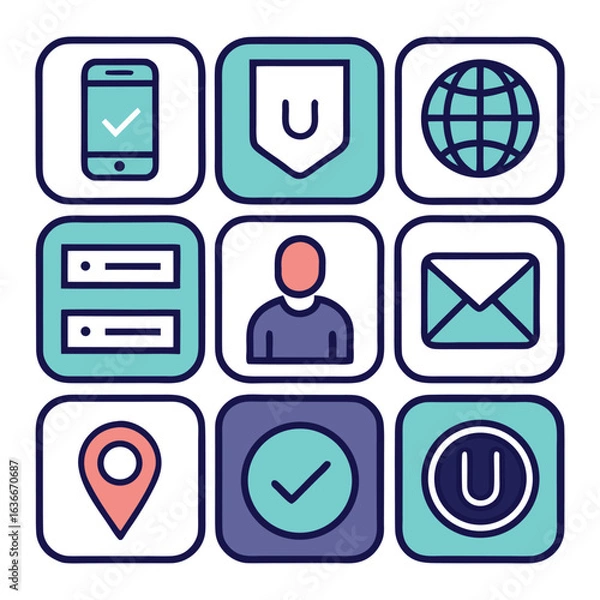 Fototapeta Web and Communication Icons Set