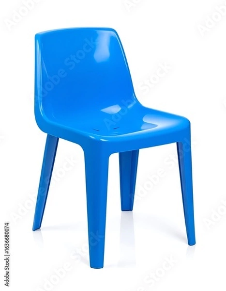 Obraz Blue plastic chair isolated