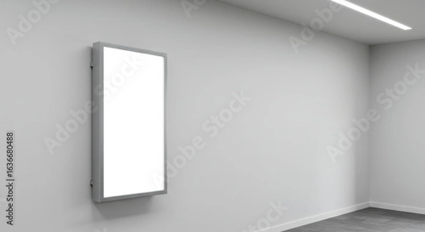 Fototapeta Square Wall Billboard Mockup with Shadows