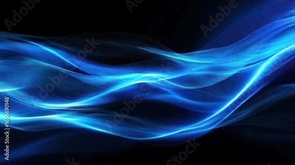Fototapeta Abstract blue waves background