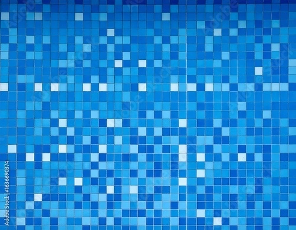 Obraz Blue square mosaic tile pattern