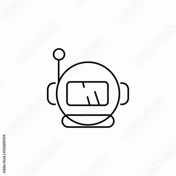 Fototapeta astronaut helmet head icon sign vector
