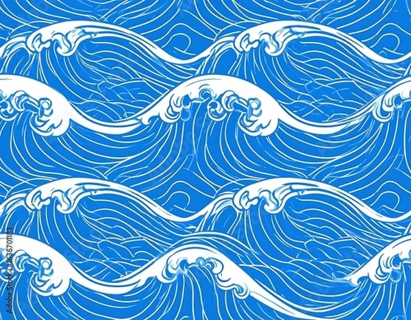 Obraz Blue wave pattern
