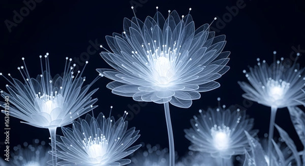 Obraz white flower on black background