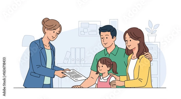 Fototapeta Family Meeting With Financial Advisor For Future Planning And Consultation