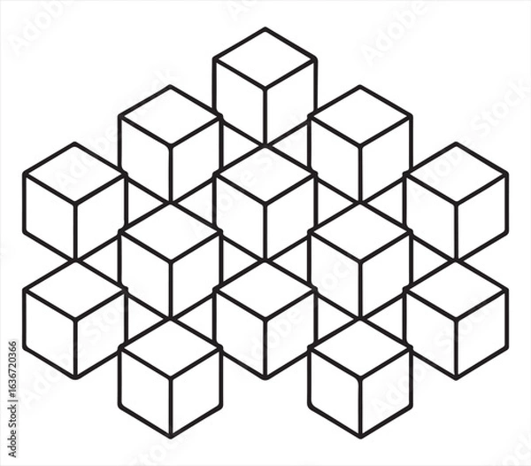 Fototapeta Minimal Geometric Cube Pattern Design – Modern Optical Art
