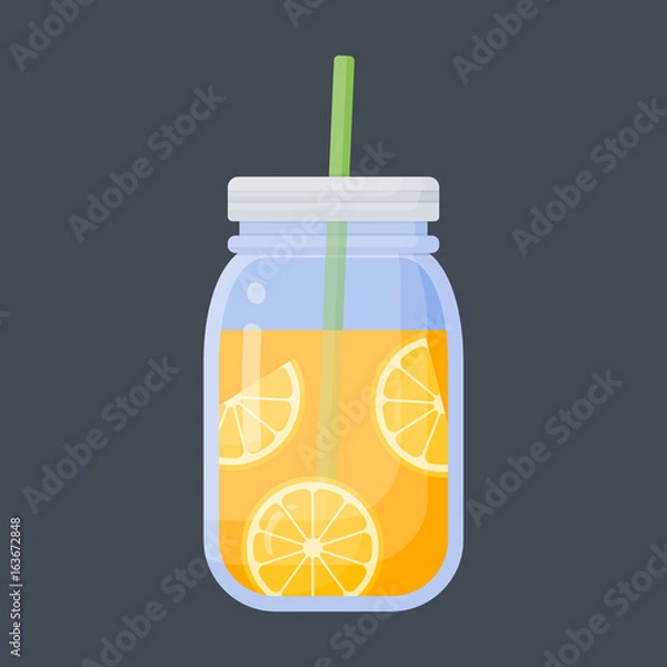Obraz Orange juice vector flat icon