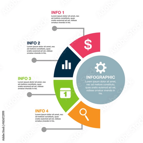 Fototapeta Infographic flat icon