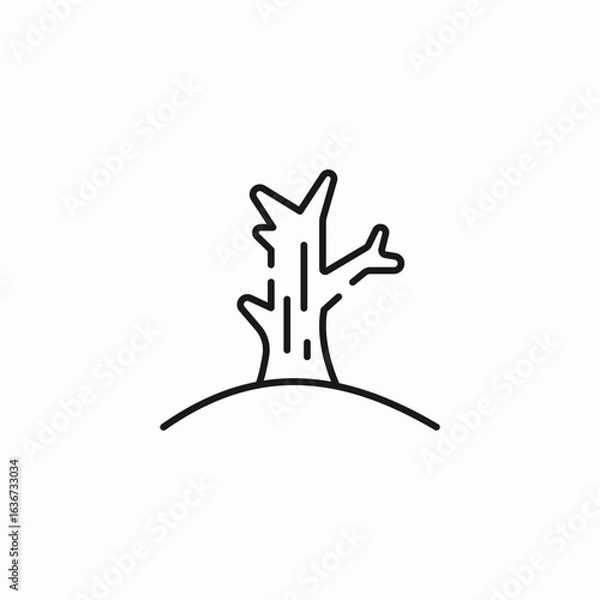 Obraz dead tree on hill icon sign vector