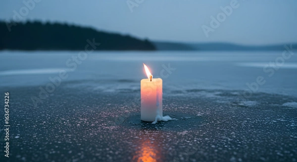 Obraz burning candle on a dark background