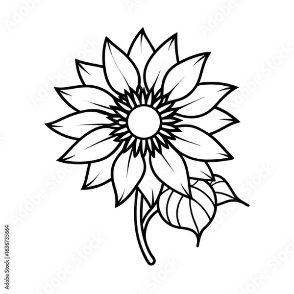 Fototapeta Abstract yellow sunflower vector illustration with summer floral design elements